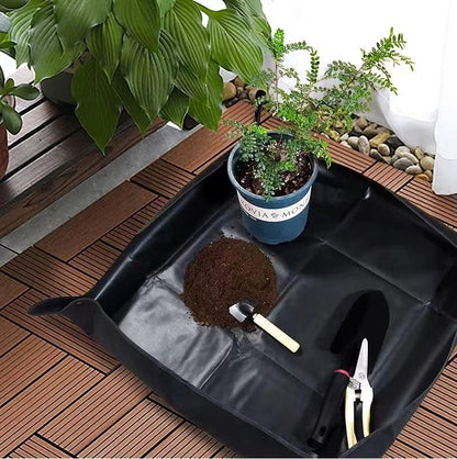 2PCS 26.8" x 26.8" Plant Repotting Mat Waterproof Transplanting Mat Indoor Succulent Potting Mat Portable Gardening Soil Changing and Watering mat Square and Foldable Garden mat