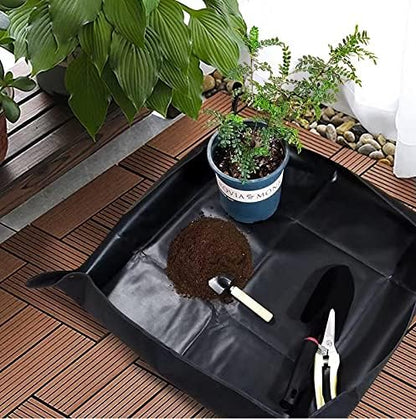 2PCS 26.8" x 26.8" Plant Repotting Mat Waterproof Transplanting Mat Indoor Succulent Potting Mat Portable Gardening Soil Changing and Watering mat Square and Foldable Garden mat