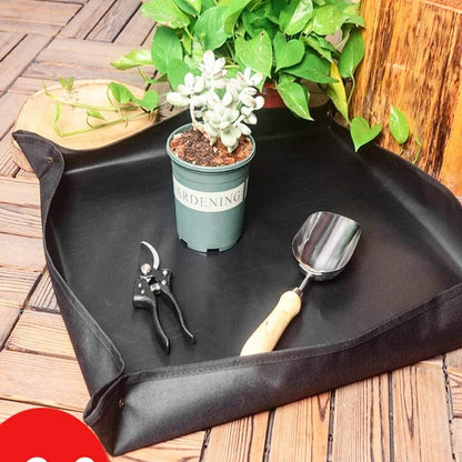 2PCS 26.8" x 26.8" Plant Repotting Mat Waterproof Transplanting Mat Indoor Succulent Potting Mat Portable Gardening Soil Changing and Watering mat Square and Foldable Garden mat