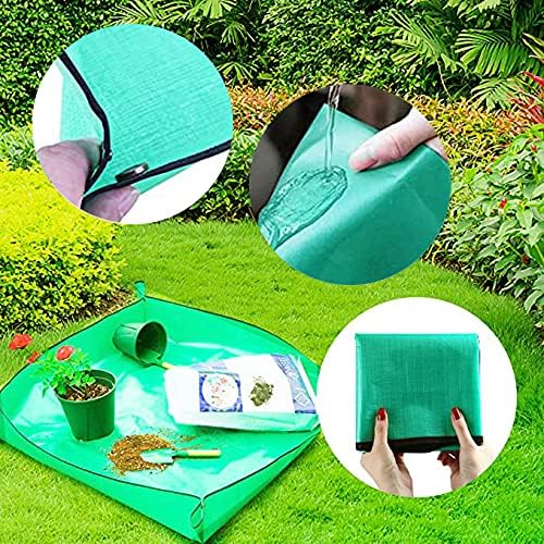 2PCS 26.8" x 26.8" Plant Repotting Mat Waterproof Transplanting Mat Indoor Succulent Potting Mat Portable Gardening Soil Changing and Watering mat Square and Foldable Garden mat