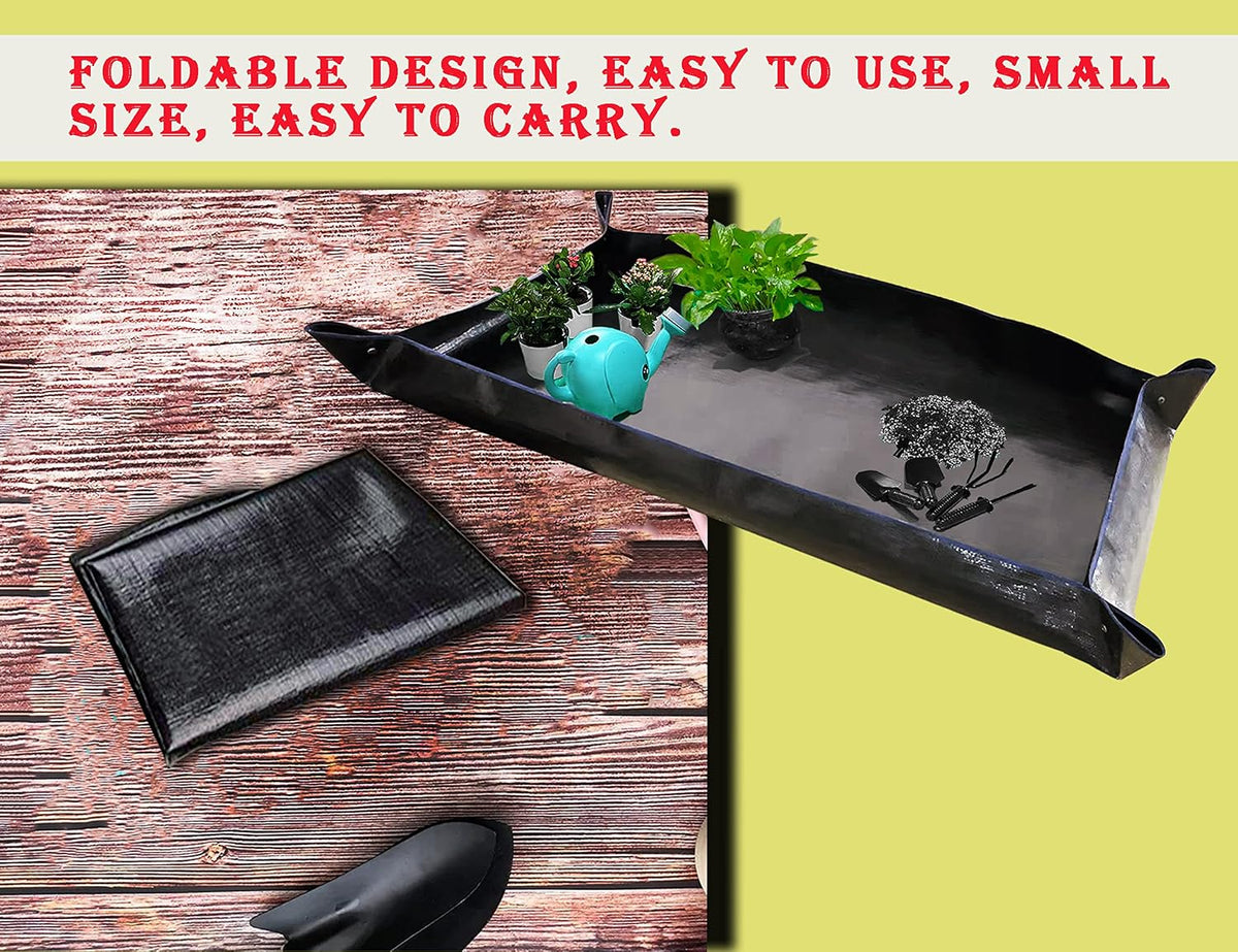 2PCS 26.8" x 26.8" Plant Repotting Mat Waterproof Transplanting Mat Indoor Succulent Potting Mat Portable Gardening Soil Changing and Watering mat Square and Foldable Garden mat