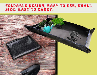 2PCS 26.8" x 26.8" Plant Repotting Mat Waterproof Transplanting Mat Indoor Succulent Potting Mat Portable Gardening Soil Changing and Watering mat Square and Foldable Garden mat