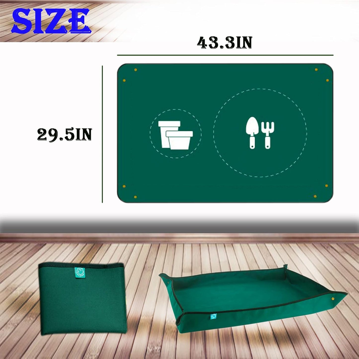 2PCS 26.8" x 26.8" Plant Repotting Mat Waterproof Transplanting Mat Indoor Succulent Potting Mat Portable Gardening Soil Changing and Watering mat Square and Foldable Garden mat