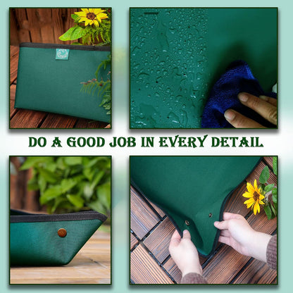 2PCS 26.8" x 26.8" Plant Repotting Mat Waterproof Transplanting Mat Indoor Succulent Potting Mat Portable Gardening Soil Changing and Watering mat Square and Foldable Garden mat