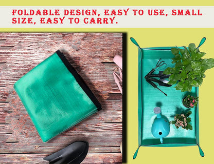 2PCS 26.8" x 26.8" Plant Repotting Mat Waterproof Transplanting Mat Indoor Succulent Potting Mat Portable Gardening Soil Changing and Watering mat Square and Foldable Garden mat