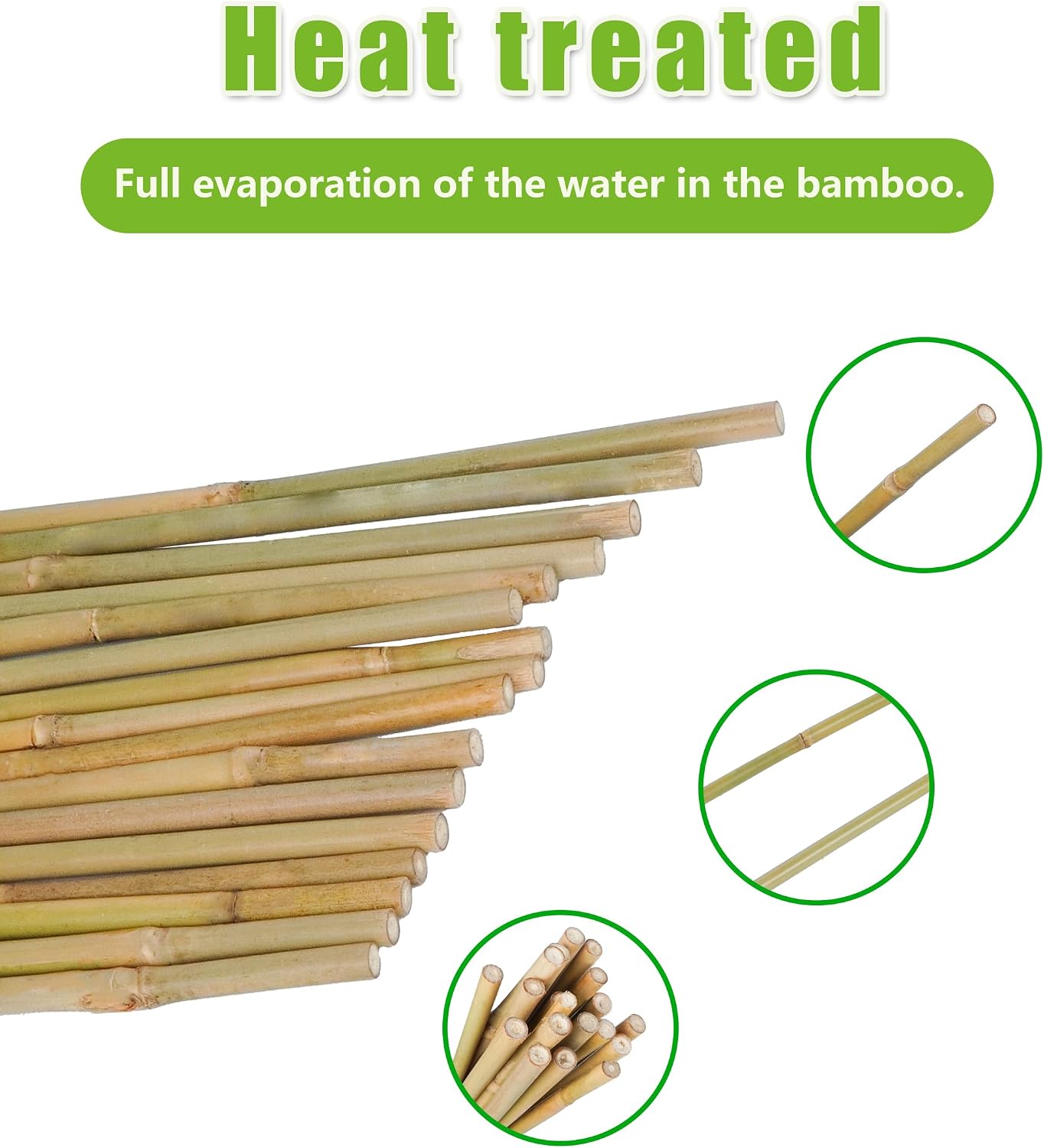 2ft Natural Bamboo Plant Stakes for Tomatoes, Beans, Flowers, Potted, Climbing Plants 30pcs