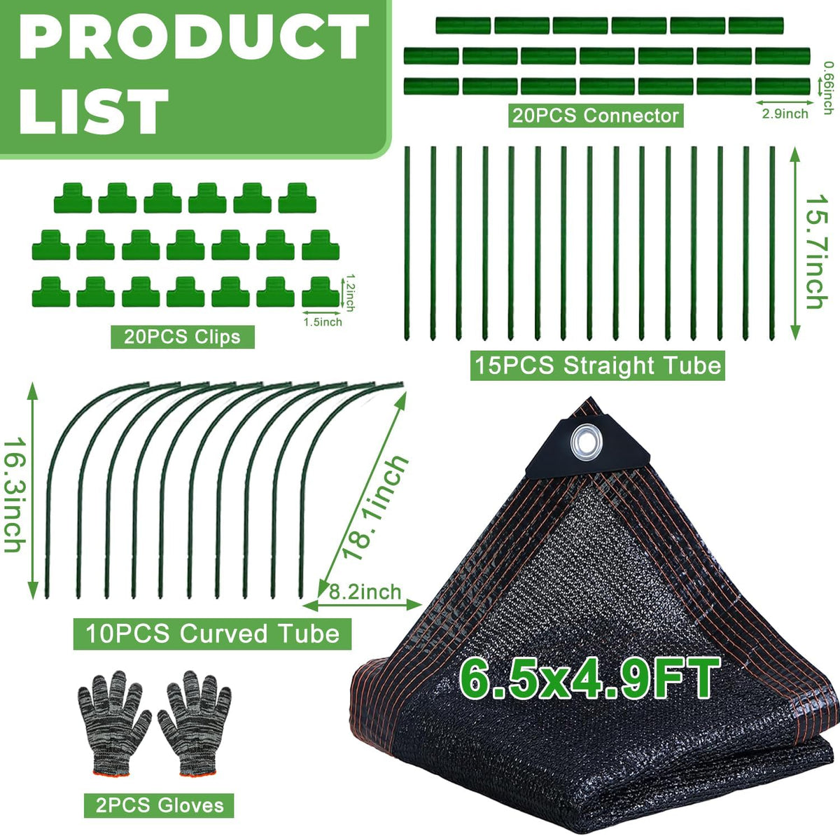 2026 Upgraded Garden Shade Cloth Kit 78.7"x59" Garden Shade Cloth for Plants Heat Protection with 5 Sets Garden Hoops for Raised Beds 75% Sunblock Shade Cloth Row Cover for Outdoor Plant Vegetables