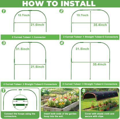 2026 Upgraded Garden Shade Cloth Kit 78.7"x59" Garden Shade Cloth for Plants Heat Protection with 5 Sets Garden Hoops for Raised Beds 75% Sunblock Shade Cloth Row Cover for Outdoor Plant Vegetables