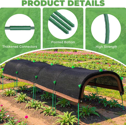 2026 Upgraded Garden Shade Cloth Kit 78.7"x59" Garden Shade Cloth for Plants Heat Protection with 5 Sets Garden Hoops for Raised Beds 75% Sunblock Shade Cloth Row Cover for Outdoor Plant Vegetables