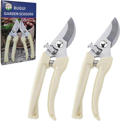 Wood Handle Pruning Shears, SK-5 Steel Blade, 1-inch Cutting Capacity, Sharp, Well Designed Garden Shears, 8"