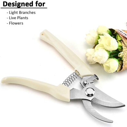 Wood Handle Pruning Shears, SK-5 Steel Blade, 1-inch Cutting Capacity, Sharp, Well Designed Garden Shears, 8"