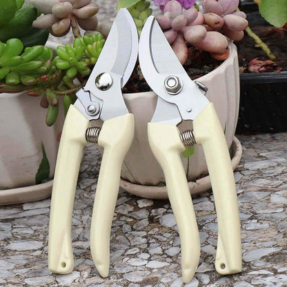 Wood Handle Pruning Shears, SK-5 Steel Blade, 1-inch Cutting Capacity, Sharp, Well Designed Garden Shears, 8"