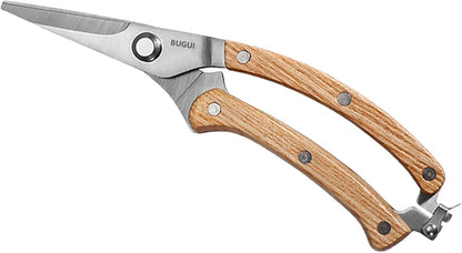 Wood Handle Pruning Shears, SK-5 Steel Blade, 1-inch Cutting Capacity, Sharp, Well Designed Garden Shears, 8"