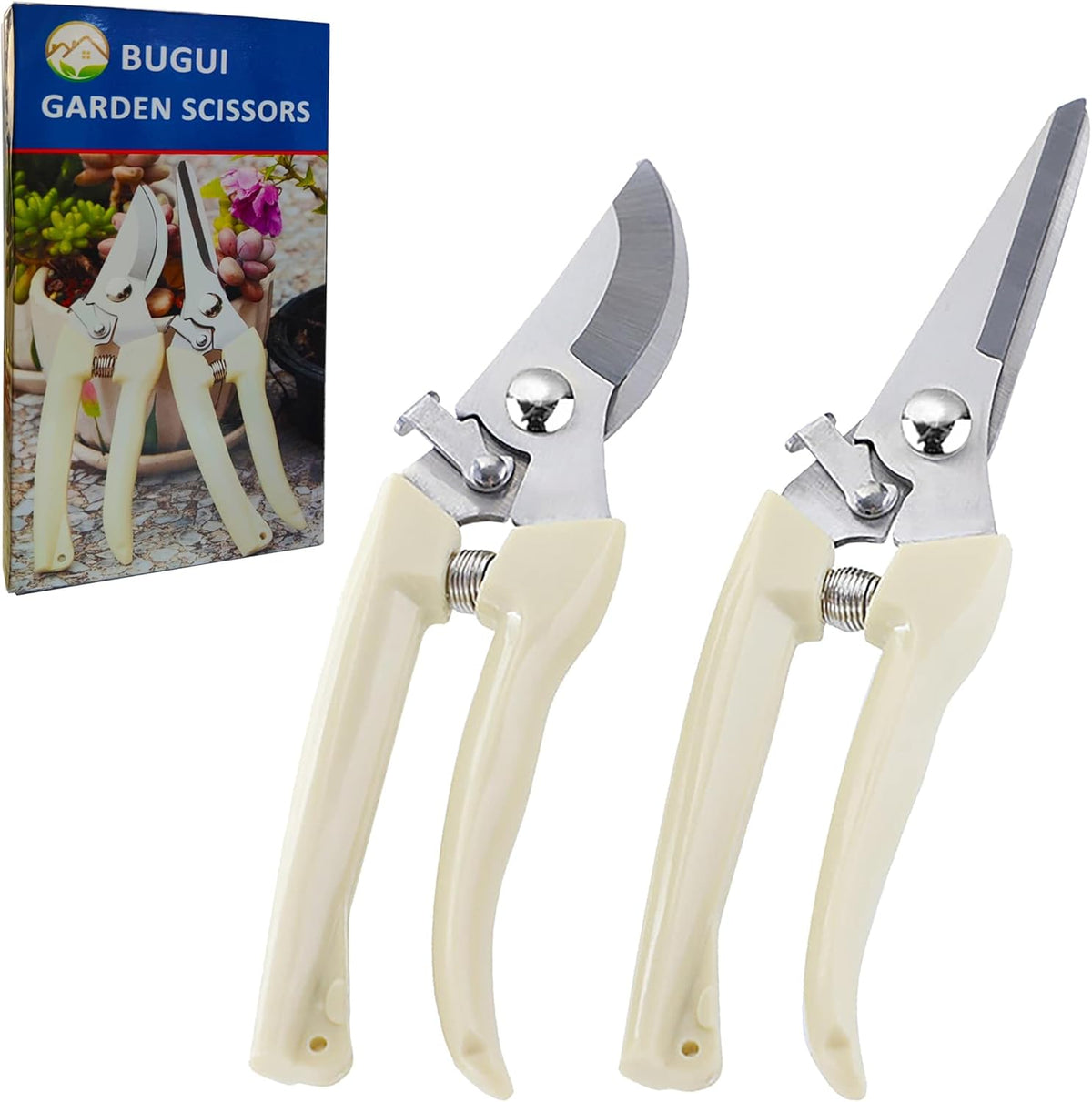 Wood Handle Pruning Shears, SK-5 Steel Blade, 1-inch Cutting Capacity, Sharp, Well Designed Garden Shears, 8"