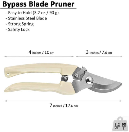 Wood Handle Pruning Shears, SK-5 Steel Blade, 1-inch Cutting Capacity, Sharp, Well Designed Garden Shears, 8"