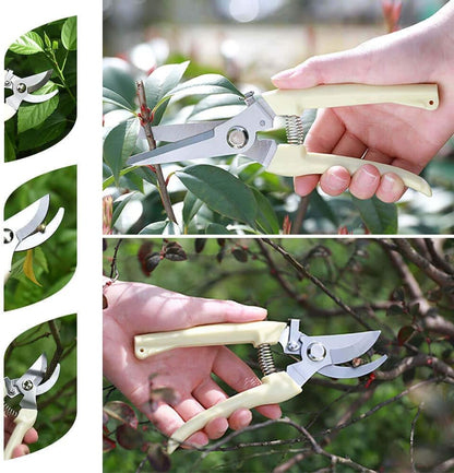 Wood Handle Pruning Shears, SK-5 Steel Blade, 1-inch Cutting Capacity, Sharp, Well Designed Garden Shears, 8"