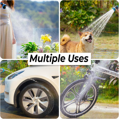 Retractable Garden Hose Reel, 1/2 in x 130 ft Wall Mount Heavy Duty Hose Reel with Any-Length Lock, Auto Rewind System, 180° Swivel Bracket, and 10-Pattern Nozzle for Garden, Dark Grey