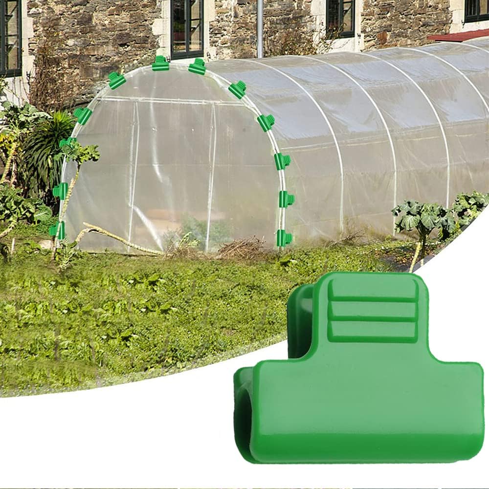30 Pieces Greenhouse Clamps Film Row Cover Netting Tunnel Hoop Clip Frame Shading Net Rod Clip Greenhouse Film Clamps for Season Plant Extension Support, 19mm