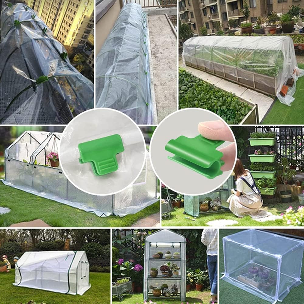30 Pieces Greenhouse Clamps Film Row Cover Netting Tunnel Hoop Clip Frame Shading Net Rod Clip Greenhouse Film Clamps for Season Plant Extension Support, 19mm