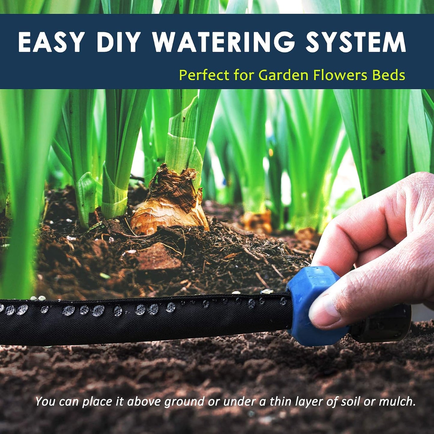 Heavy Duty Soaker Hose 75 FT Dripping Water Hose Saves 70% Water Consistent Drip Throughout Hose Lightweight Garden Hose Perfect for Garden Flowers Beds