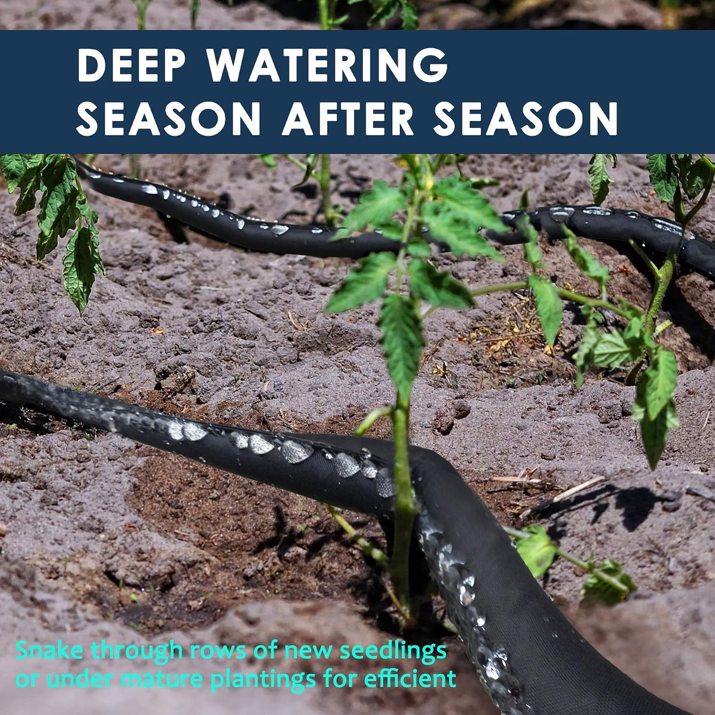 Heavy Duty Soaker Hose 75 FT Dripping Water Hose Saves 70% Water Consistent Drip Throughout Hose Lightweight Garden Hose Perfect for Garden Flowers Beds
