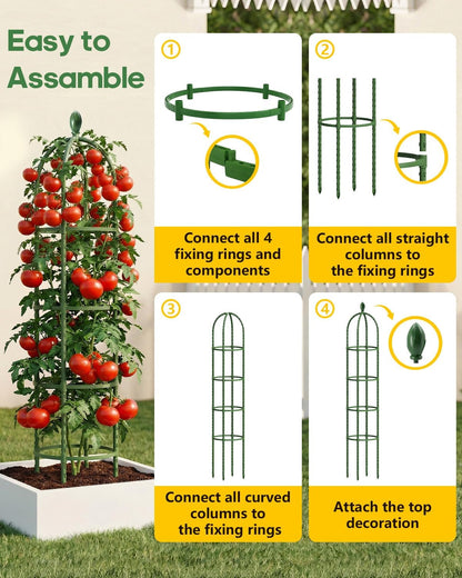2 Pack 6.2ft High Adjustable Garden Trellis for Climbing Plants, Green
