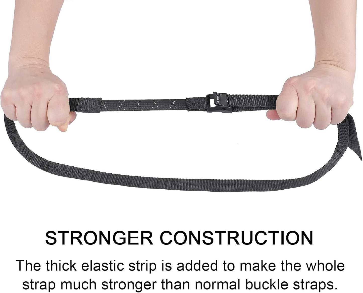 Lashing Straps with Buckles Adjustable Cam Buckle Tie Down Cinch Strap for Packing Black 4 Pack