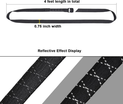 Lashing Straps with Buckles Adjustable Cam Buckle Tie Down Cinch Strap for Packing Black 4 Pack