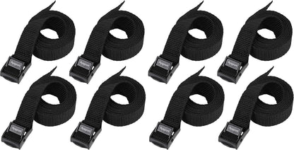Lashing Straps with Buckles Adjustable Cam Buckle Tie Down Cinch Strap for Packing Black 4 Pack