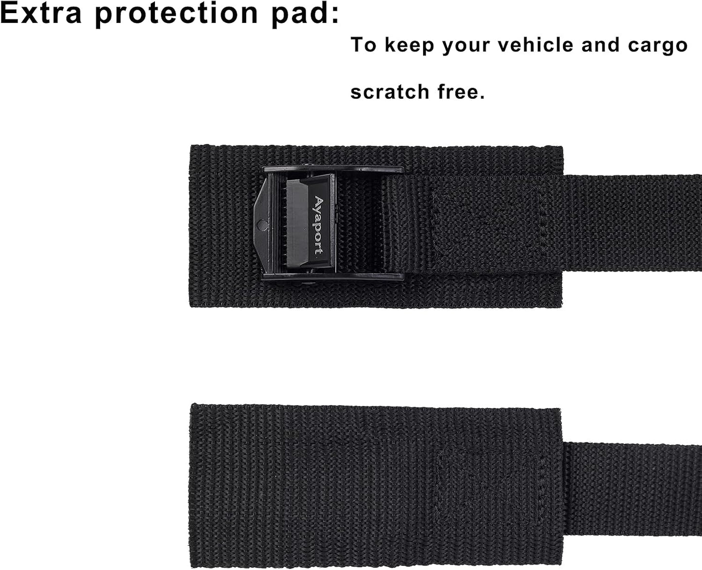 Lashing Straps with Buckles Adjustable Cam Buckle Tie Down Cinch Strap for Packing Black 4 Pack