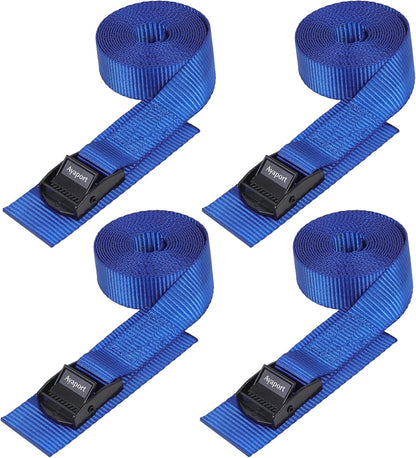 Lashing Straps with Buckles Adjustable Cam Buckle Tie Down Cinch Strap for Packing Black 4 Pack
