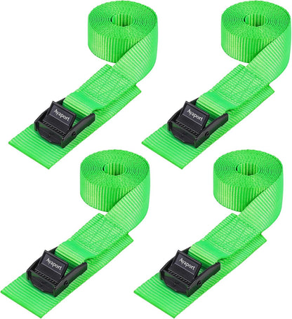 Lashing Straps with Buckles Adjustable Cam Buckle Tie Down Cinch Strap for Packing Black 4 Pack