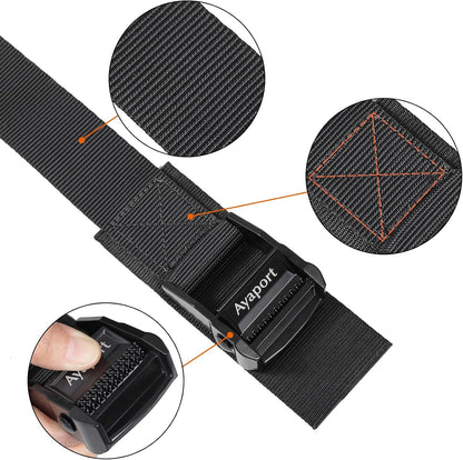 Lashing Straps with Buckles Adjustable Cam Buckle Tie Down Cinch Strap for Packing Black 4 Pack