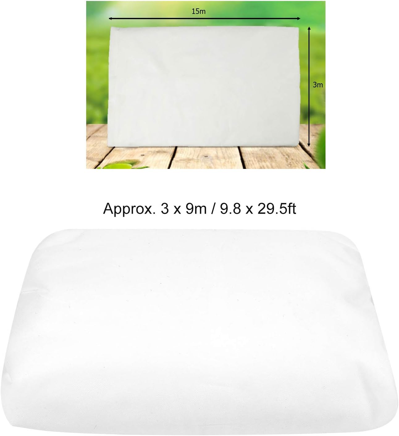 Plant Covers Freeze Protection,Plant Cover Cloth, Winter Heat Preservation Cold Protection Moisturizing Floating Row Blankets for Outdoor Plants Winter Frost Protection (3m*15m)