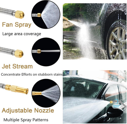 High Pressure Power Washer Wand, Hydro Jet Water Wand Pressure Sprayer,Flexible Garden Watering with 3 Nozzle Universal Hose End,for Car Pet Window Patio Gutter Cleaning Blue