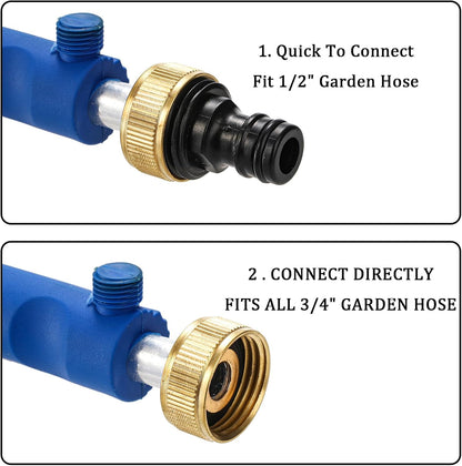 High Pressure Power Washer Wand, Hydro Jet Water Wand Pressure Sprayer,Flexible Garden Watering with 3 Nozzle Universal Hose End,for Car Pet Window Patio Gutter Cleaning Blue