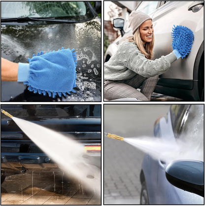High Pressure Power Washer Wand, Hydro Jet Water Wand Pressure Sprayer,Flexible Garden Watering with 3 Nozzle Universal Hose End,for Car Pet Window Patio Gutter Cleaning Blue