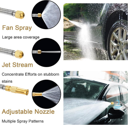 High Pressure Power Washer Wand, Hydro Jet Water Wand Pressure Sprayer,Flexible Garden Watering with 3 Nozzle Universal Hose End,for Car Pet Window Patio Gutter Cleaning Blue