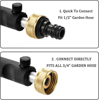 High Pressure Power Washer Wand, Hydro Jet Water Wand Pressure Sprayer,Flexible Garden Watering with 3 Nozzle Universal Hose End,for Car Pet Window Patio Gutter Cleaning Blue