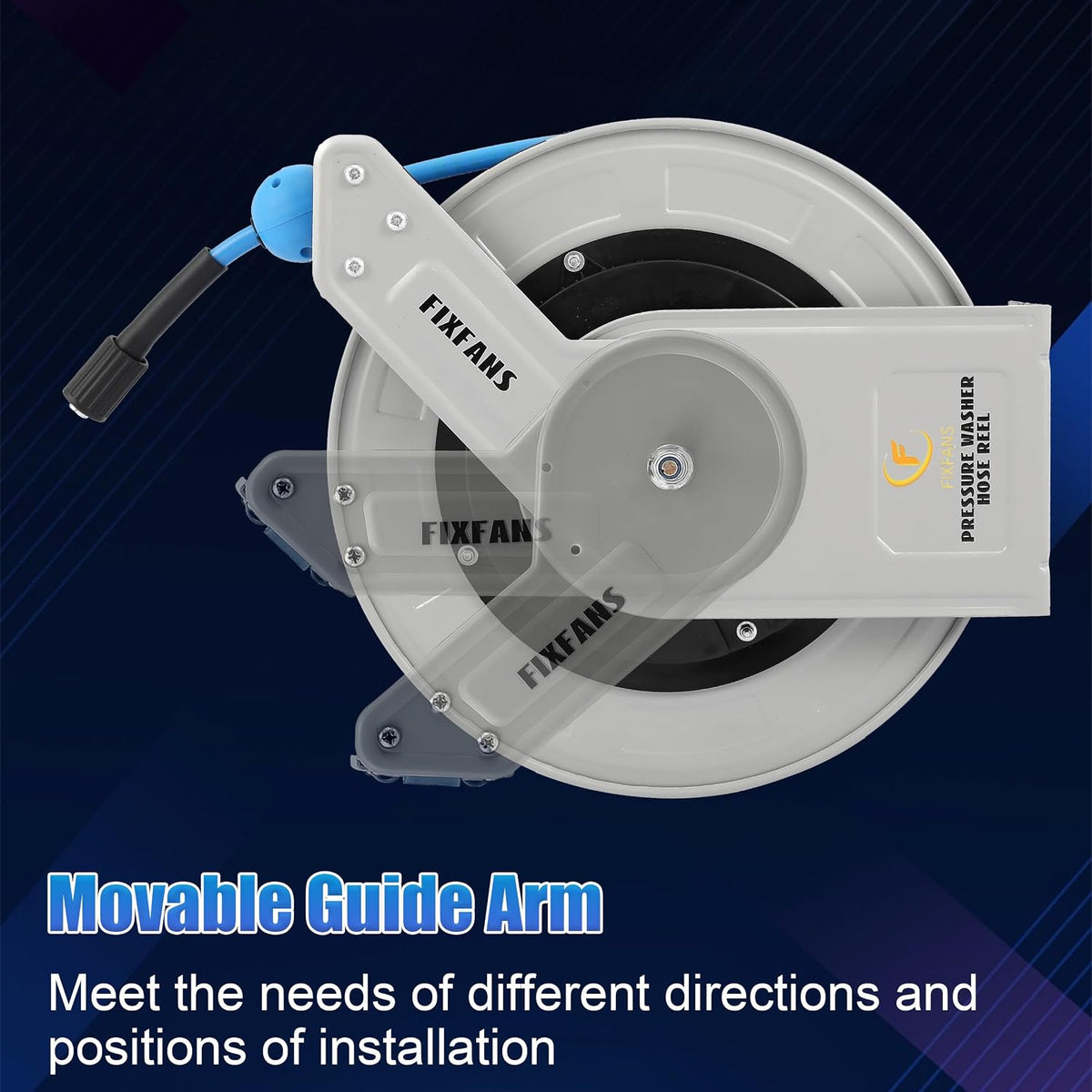Pressure Washer Hose Reel with Hose 1/4"×100ft, Auto Rewind 3600PSI