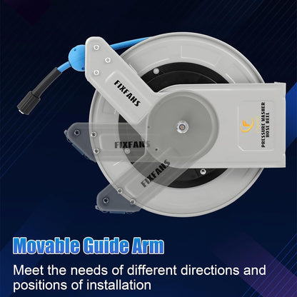 Pressure Washer Hose Reel with Hose 1/4"×100ft, Auto Rewind 3600PSI