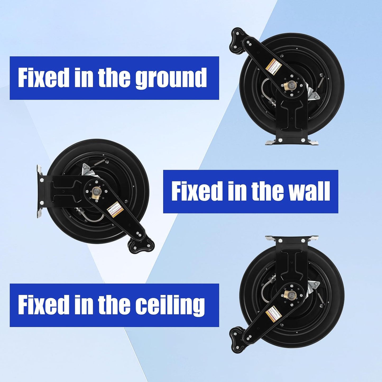 Pressure Washer Hose Reel with Hose 1/4"×100ft, Auto Rewind 3600PSI