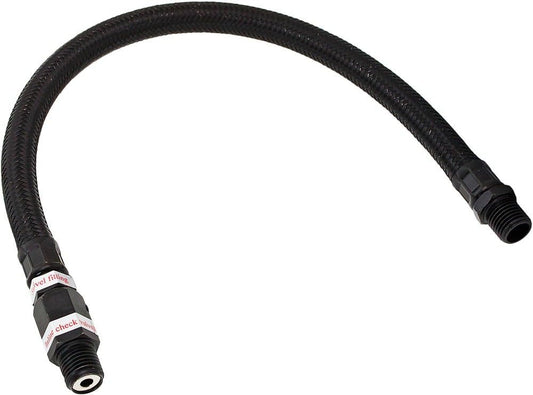 Stainless Steel Air Compressor Braided Leader Hose with Check Valve 1/4" NPT Male to 1/4" NPT Male 13inch Black VXA7330B