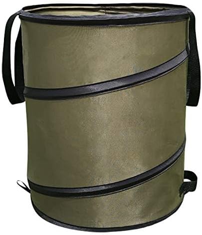 Collapsible Lawn and Leaf Waste Bag-Reusable Pop-Up Trash Can-Yard Debris-Garage Storage - Outdoor Tote Basket (10 Gallon Green Bag)