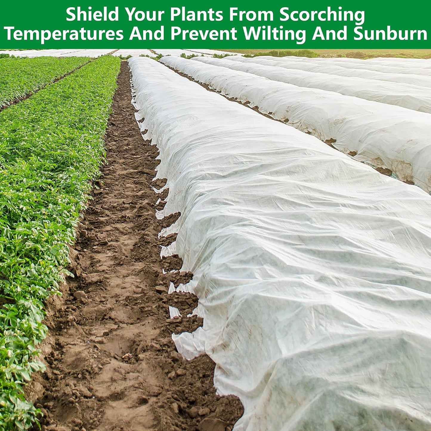 30 x 10 Ft Plant Sun Protection Cloth, Non-Woven Garden Plant Shade Cloth