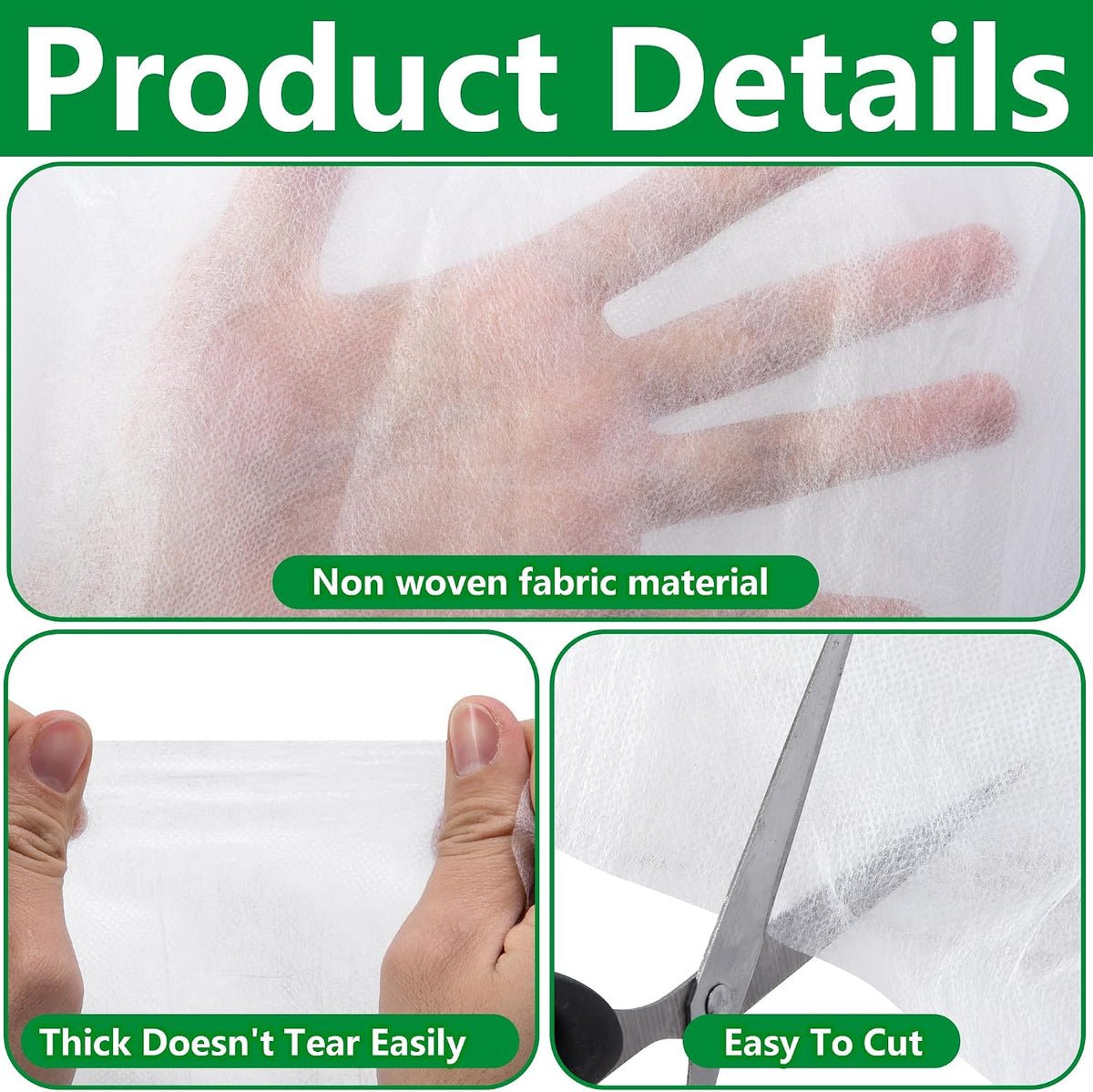 30 x 10 Ft Plant Sun Protection Cloth, Non-Woven Garden Plant Shade Cloth