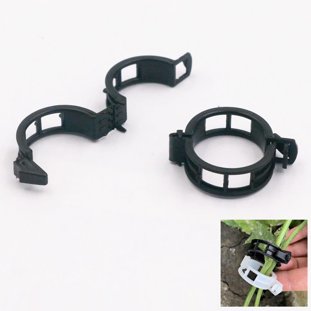 100 Pcs Garden Plant Support Clips, Tomato Clips, Plant Ties, Trellis Clips, Tomato Vine Vegetables Plants Trellis Clips to Grow Upright Makes Plants Healthier (Black)