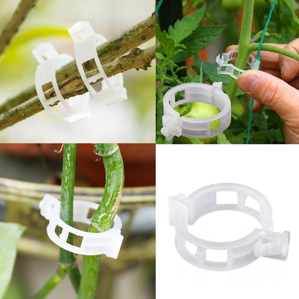 100 Pcs Garden Plant Support Clips, Tomato Clips, Plant Ties, Trellis Clips, Tomato Vine Vegetables Plants Trellis Clips to Grow Upright Makes Plants Healthier (Black)