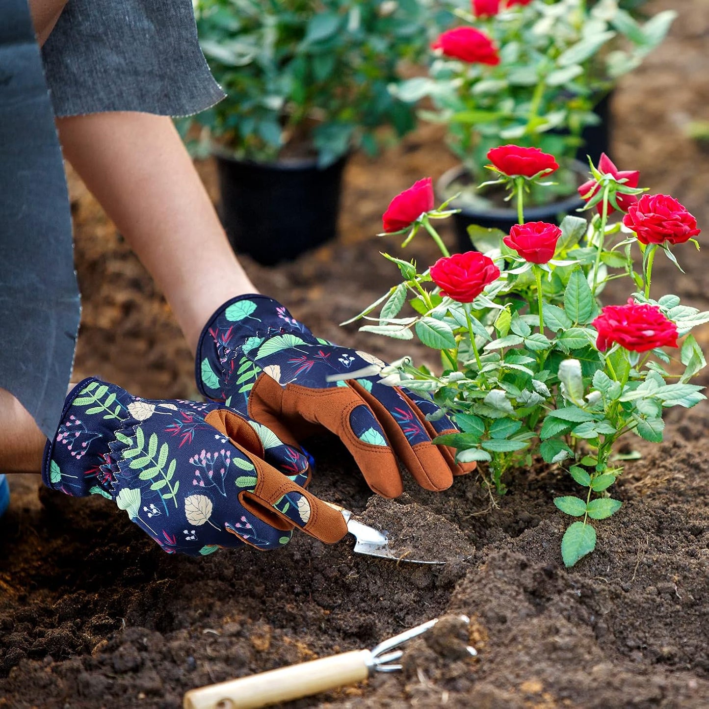 Gardening Gloves for Women, Leather Garden Gloves
