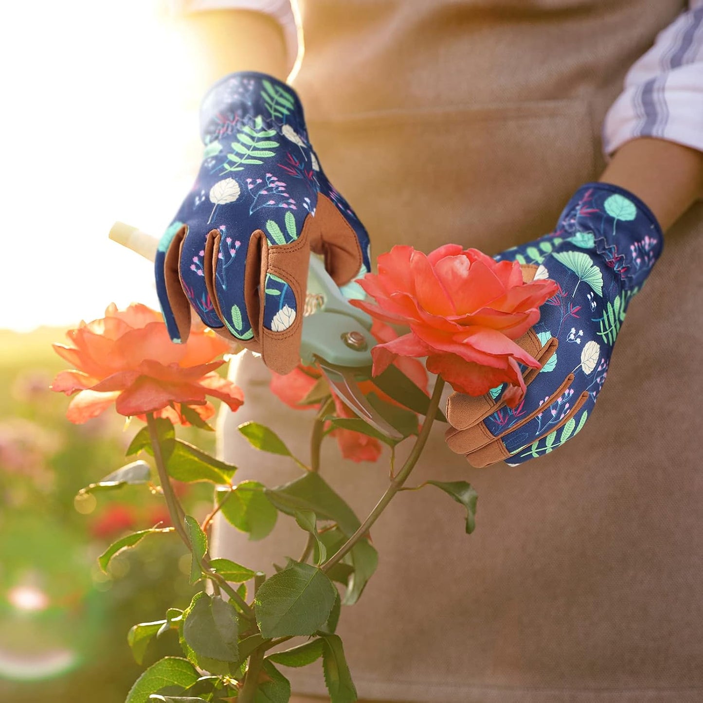 Gardening Gloves for Women, Leather Garden Gloves